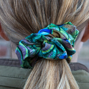 Foxy Pheasant Scrunchie - Peacock