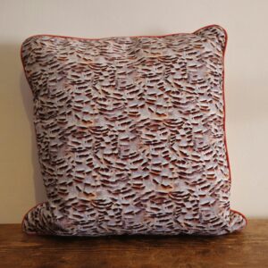 Slight Second - French Partridge Velvet Cushion - Amber Piping Cover ONLY (Pad not included)