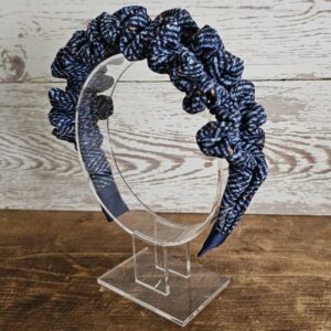Brand New Scrunched Headband - Blue Tweed