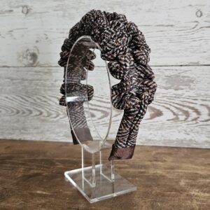 Brand New Scrunched Headband - Chocolate Tweed