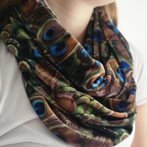 Peacock Velvet Infinity Scarf