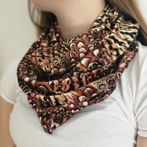 Pheasant Infinity Scarf (Chocolate)