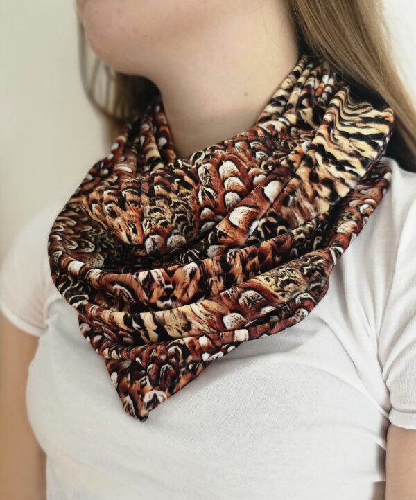 Pheasant  Infinity Scarf (Chocolate)
