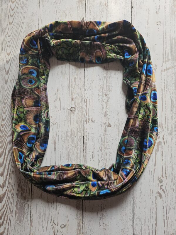 Peacock Velvet Infinity Scarf - Image 2