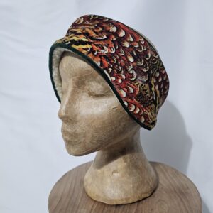Luxury Velvet Amber Pheasant Headband (with Bottle Green Trim ) 56-58cm