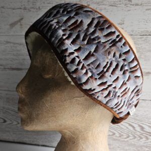 Luxury Velvet Partridge Headband (Chestnut Trim) 56-58cm