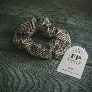 Foxy Pheasant Scrunchie - Chocolate Tweed