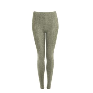 Tweed Thermal Leggings - Herringbone - Moss Green - SIZE 10 only