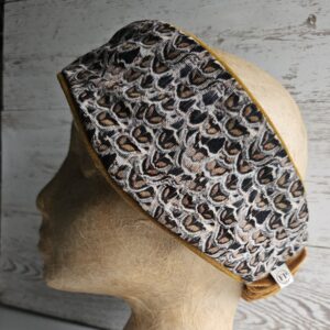 Luxury Velvet Hen Pheasant Headband ( Antique Gold) 56-58cm ONE OF A KIND