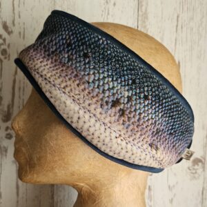 Luxury Velvet Atlantic Salmon Headband (Blue Trim) 56-58cm