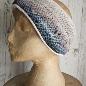 Luxury Velvet Pale  Atlantic Salmon Headband (Pink  Trim) 56-58cm