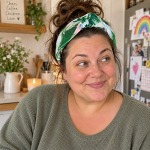 Interior Curve Knotted Headband - Rodeo Drive - Green on Pink