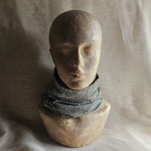 SAMPLE - ONE OF A KIND - Moss Herringbone Tweed - Neck Tube
