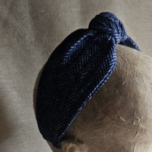 Knotted Headband - ONE OF A KIND - Herringbone BLUE