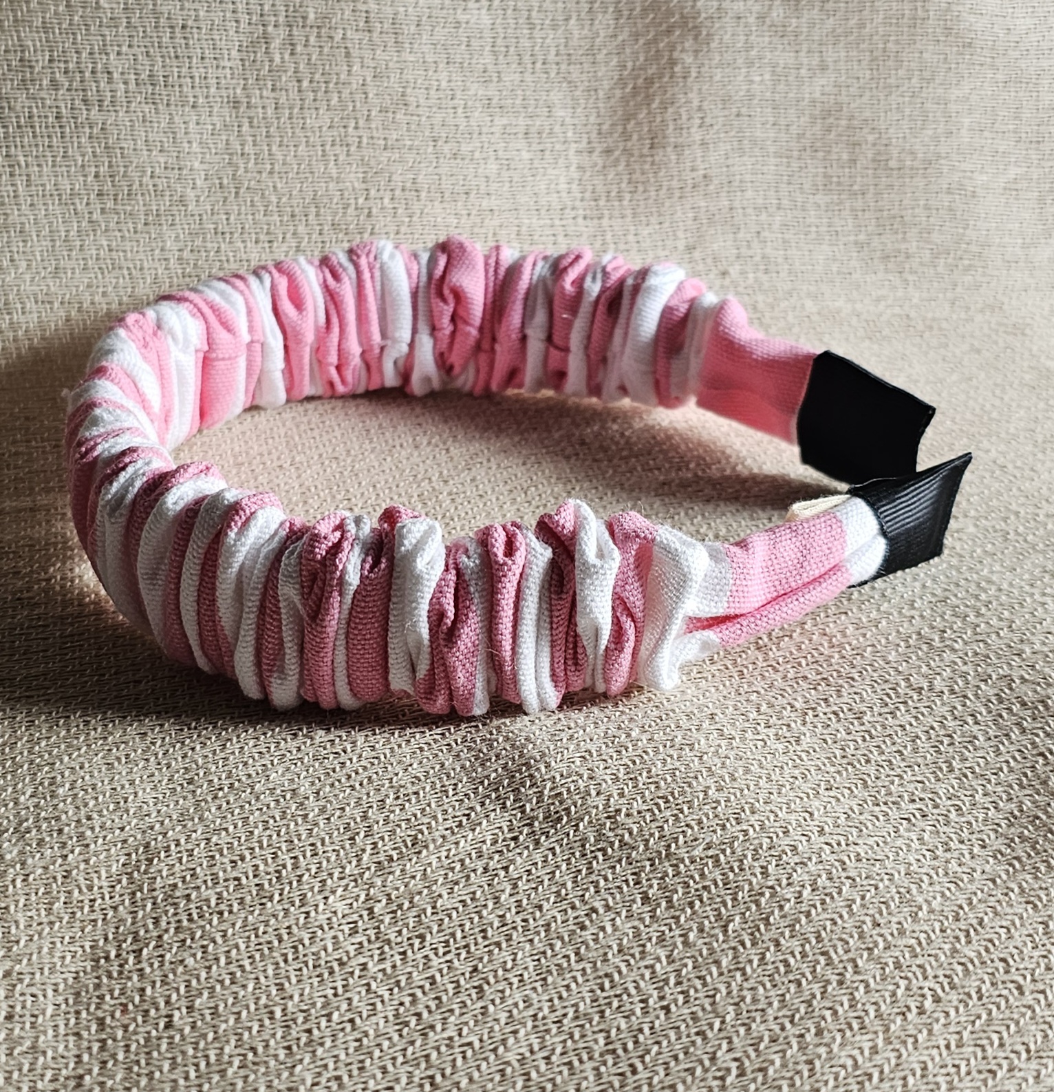 Interior Curve Headband - Earn your Stripes - Pink and White - Image 4