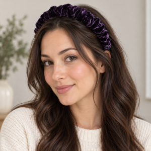 Slim Scrunchie Headband - Purple Velvet