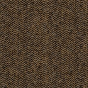 Foxy Pheasant Herringbone Tweed Scrunchie - Chocolate Brown